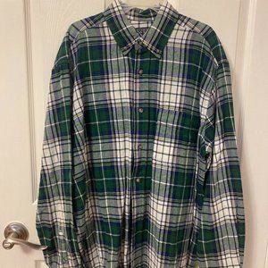 Cactus Flannel Men’s Large Green Plaid Button Up Long Sleeve